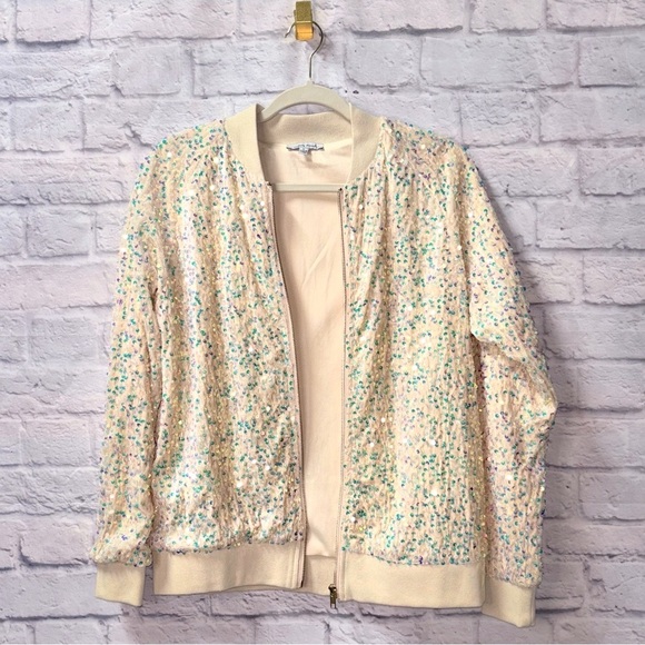 White Birch Glitter Bomb Bomber Jacket - Picture 6 of 10